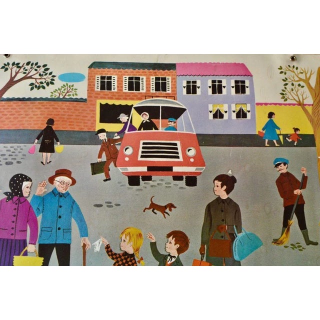 The village square is animated! Depicting scenes of life, these panels from the 60's by Fernand Nathan were used to...