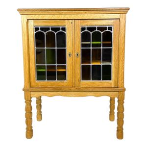 1970s Danish Oak & Glass Cabinet Henning Kjaernulf Style
