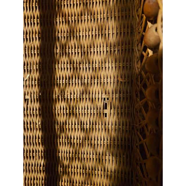 Chestnut 1960s American Victorian Natural Wicker Magazine Stand For Sale - Image 8 of 8