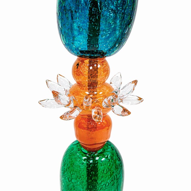 Art Nouveau Style Crystal Floral Floor Lamps, Set of 2 For Sale - Image 5 of 12