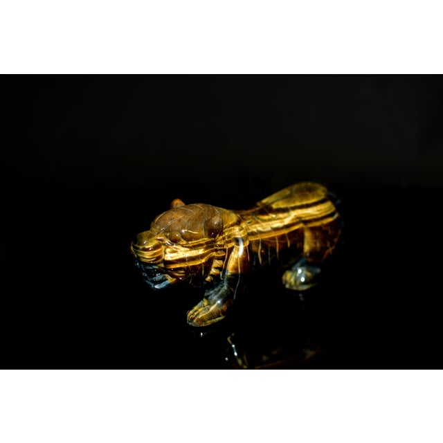Modern Late 20th Century Tiger's Eye Tiger Natural Gemstone Animal For Sale - Image 3 of 9