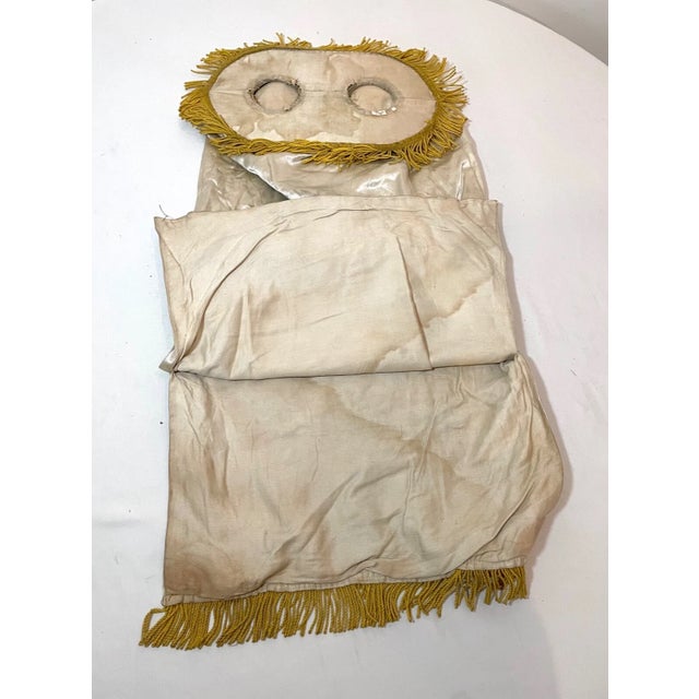 Rare Antique Hand Embroidered Judaica Jewish Memorial Torah Mantel Scroll Cover For Sale - Image 11 of 12