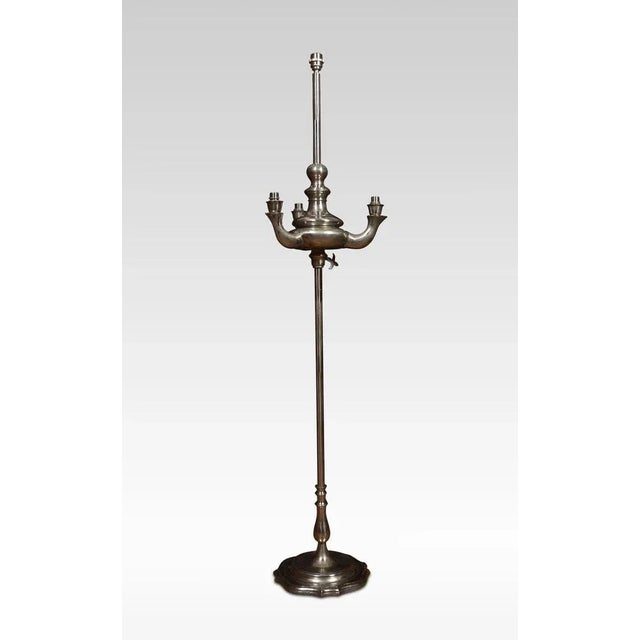 Silvered Standard Lamp, 1920s For Sale - Image 3 of 6