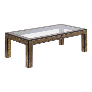 Bernhard Rohne Acid-Etched Brass Cocktail Table for Mastercraft, 1970s