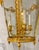 Original retail $5260, Myran Allan Luxury Lighting Neoclassical French Gold Lantern, bent glass panels, showroom floor sample