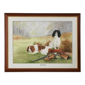 Mid 20th Century "Quail & Sophie" Watercolour Painting by Andrea Clarkson, Framed