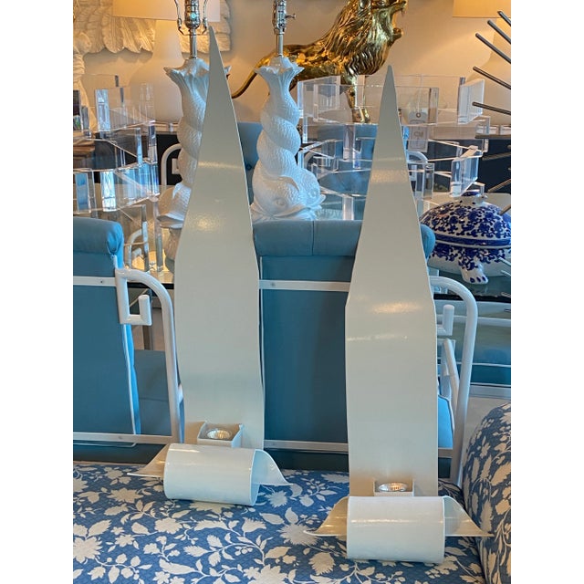 Vintage Leaf Metal Modern Wall Light Sconces -Pair For Sale - Image 11 of 11