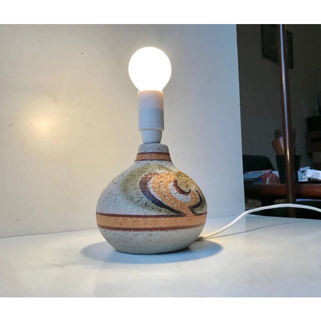 Ceramic Chamotte Ceramic Table Lamp by Noomi Backhausen for Søholm, 1970s For Sale - Image 7 of 7