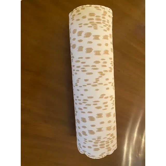 Brunschwig & Fils Le Touches Neutral Print Custom Bolster Pillow For Sale - Image 4 of 9