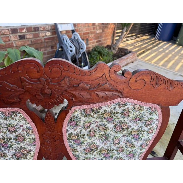 Victorian Bench Antique Settee For Sale - Image 4 of 8