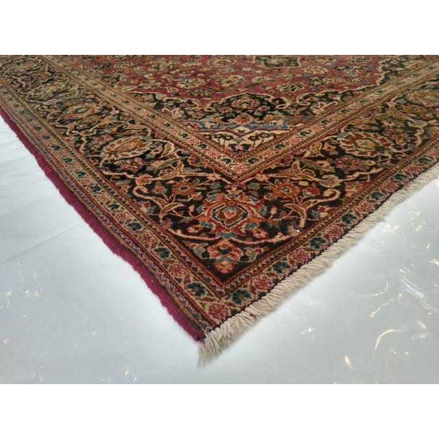 Textile 1950s Vintage Persian Kashan 4'4" X 6'10" For Sale - Image 7 of 8