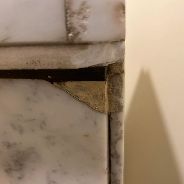 French Antique Marble Pedestal With Ornate Bronze Motifs For Sale - Image 10 of 10