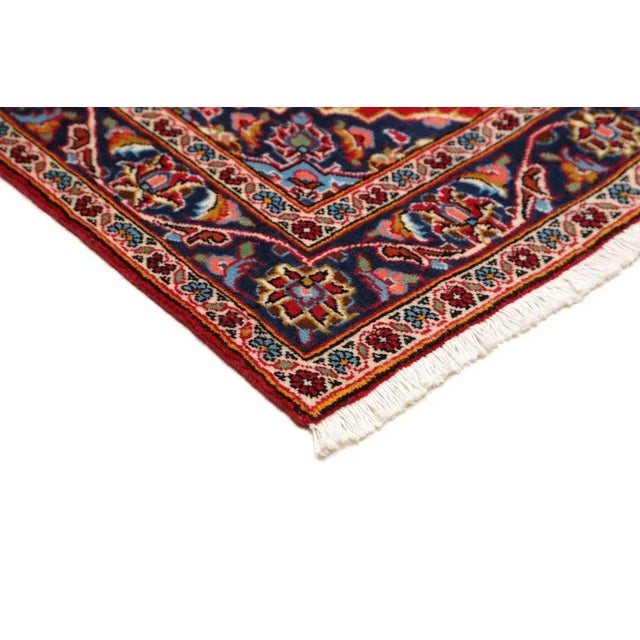 Kashan Rug in Hand-Knotted Wool For Sale - Image 5 of 11