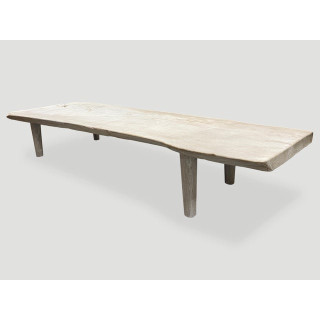 Andrianna Shamaris Minimalist Bleached Teak Wood Coffee Table or Bench For Sale - Image 18 of 18