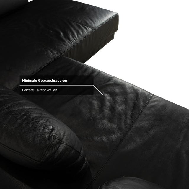 Brand Face Corner Sofa in Black Leather from Ewald Schillig For Sale - Image 9 of 15
