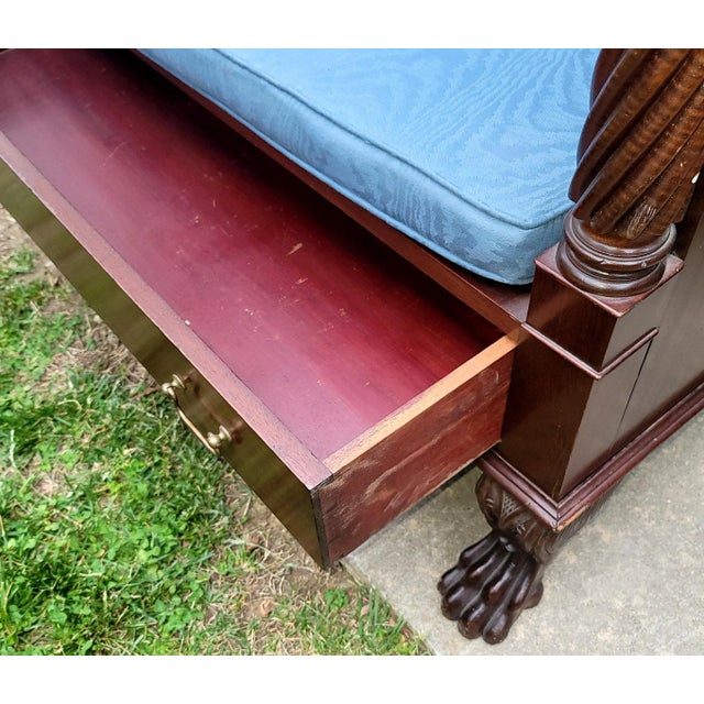 Wood Antique Empire Style Hall Bench For Sale - Image 7 of 9