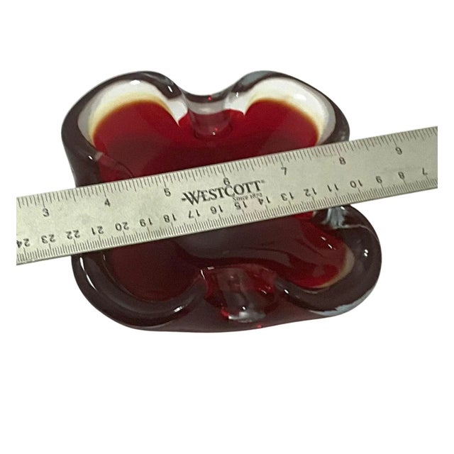 Red 1950s Seguso Murano Red Glass Ashtray & Catchall Bowl For Sale - Image 8 of 8