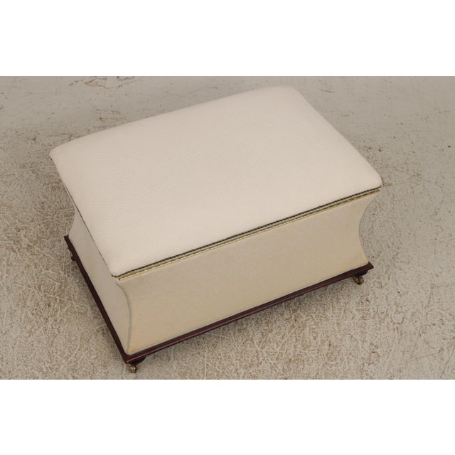 Large White Upholstered Flip Top Ottoman or Chest For Sale - Image 14 of 15