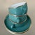 1950s Vintage Coffee Cups in Turquoise Green Porcelain with Gold Detailing from Mitterteich Bavaria, 1950s, Set of 12 For Sale - Image 5 of 11