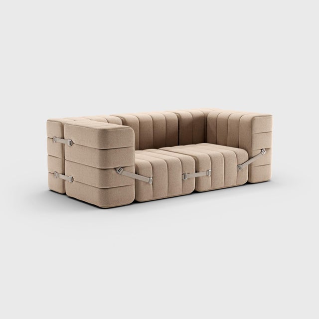 Contemporary Modular Two-Seater Sofa with Armrests in Dama Fabric by Ambivalenz, Set of 7 For Sale - Image 3 of 18