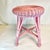 Mid-Century Italian Hollywood Regency Coastal Pink Wicker Stool After Franco Albini. For Sale - Image 6 of 9