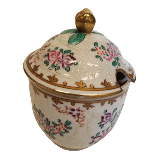 1920s Samson Covered Porcelain Jam or Mustard Pot For Sale