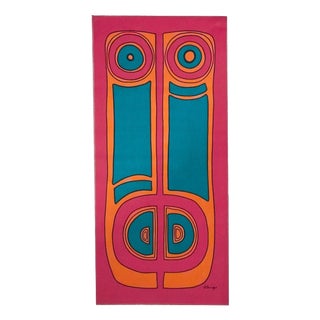 Mid-Century German Pop Art Screen-Printed Wall Hanging by Traute Sänger, 1970s For Sale