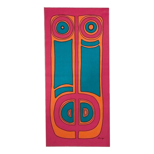 Mid-Century German Pop Art Screen-Printed Wall Hanging by Traute Sänger, 1970s For Sale