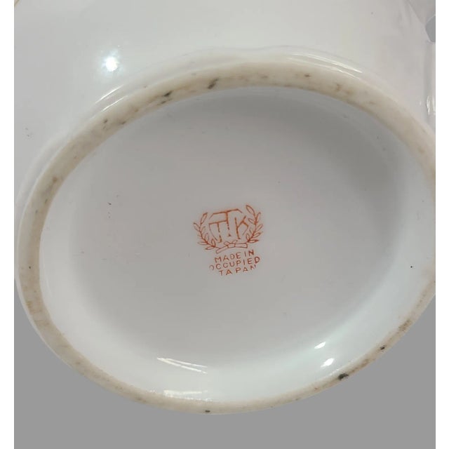 Mid 20th Century Vintage Elegant Hand Painted Floral Gilded Noritake Japan Sugar Bowl For Sale - Image 5 of 7