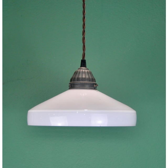 Art Deco White Opaline Lamp, 1920s For Sale - Image 7 of 12