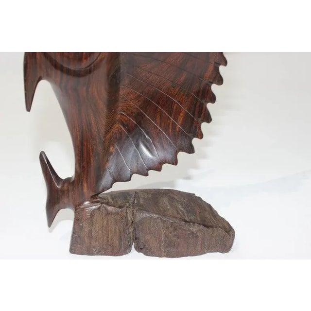 Rosewood Carved Sailfish Figure For Sale - Image 11 of 13
