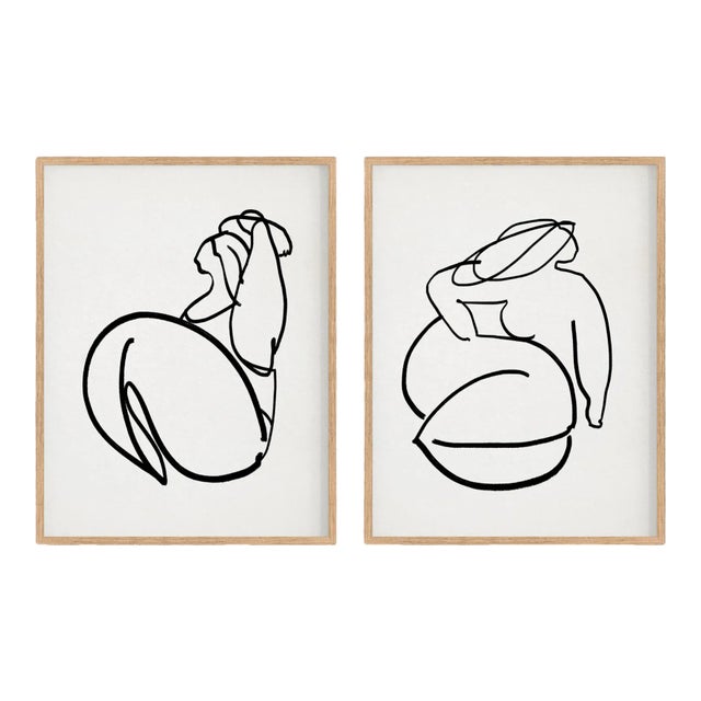 Contemporary Female Silhouette Prints - a Pair For Sale