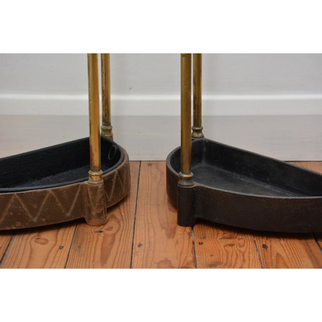 English Antique Umbrella Stands in Brass, 1870s, Set of 2 For Sale - Image 10 of 11