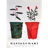 1973 French Exhibition Poster, Gerard Gasiorowski, Pots De Fleurs 117-118 For Sale