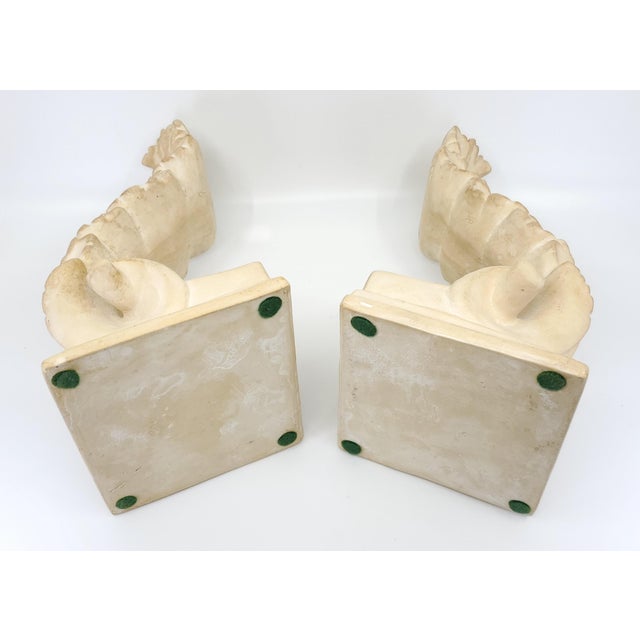 Bookends Plaster Ancanthus Leaf Pair 1960s For Sale - Image 12 of 13