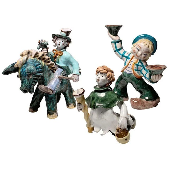 Small Austrian Ceramic Figure Collection Candleholder by Leopold Anzengruber - 3 Pieces For Sale - Image 10 of 10