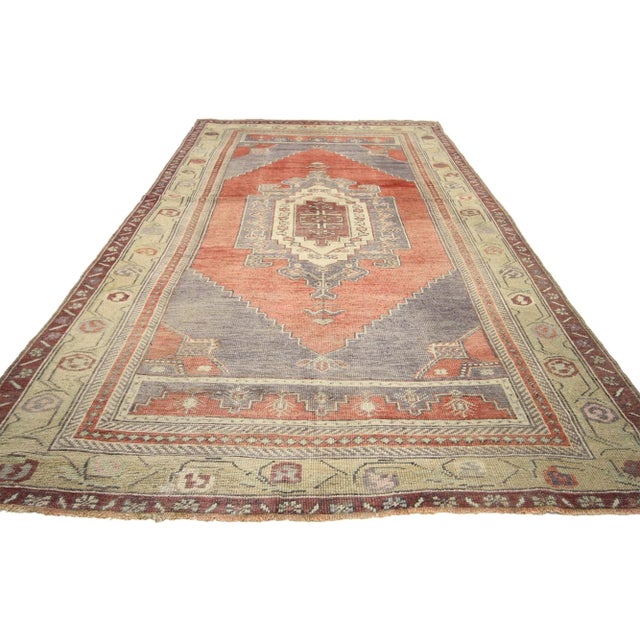 Modern Vintage Turkish Oushak Gallery Rug, Wide Hallway Runner - 04'10 X 09'04 For Sale - Image 3 of 7