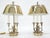 Pair of Unusual Brass Shades Brass Bases Bouillotte Table Lamps MINT! For Sale - Image 9 of 15