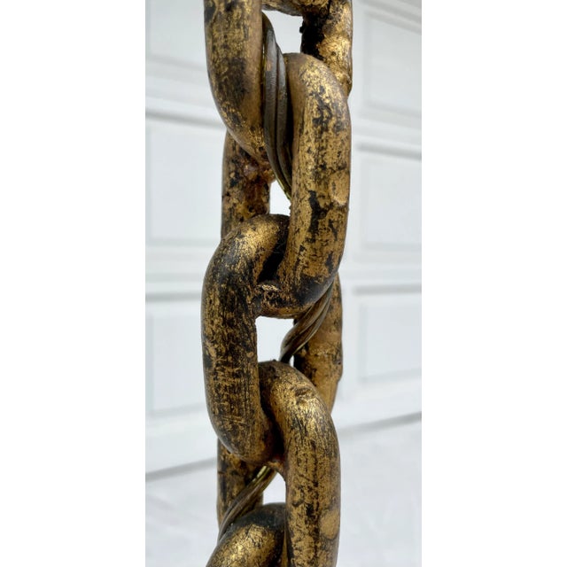 Brutalist Medieval Chain Link Floor Lamp With Faux Lighted Candle For Sale - Image 9 of 12