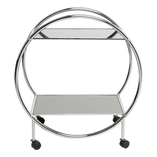 Vintage Art - Eco Revival Glass and Metal Bar Cart by Christofle France Circa 1970s For Sale