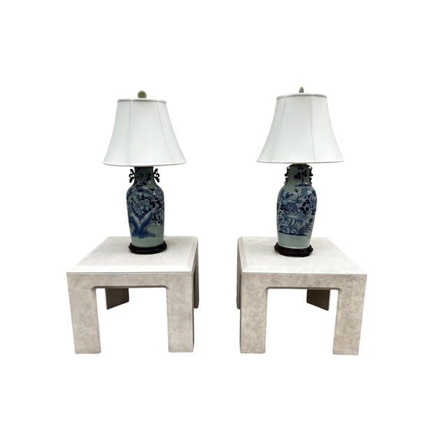 Wood Vintage 1970s Postmodern Faux Stone Waterfall Side Tables by Lane Furniture - A Pair For Sale - Image 7 of 11