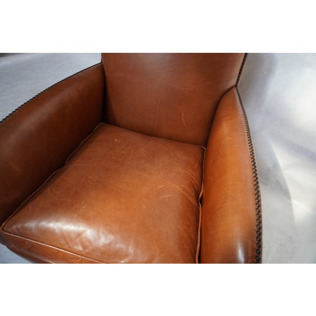 1990s Leather Poete Armchair by McNamara & Hirschman For Sale - Image 13 of 16