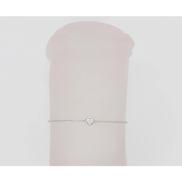 Contemporary White Diamond Round Cut Chain Bracelet in 18k White Gold For Sale - Image 3 of 7