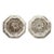 Pair of Vintage 1 In. Floral Octagon Glass Cabinet Knobs For Sale