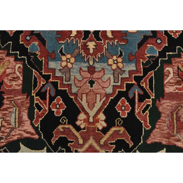 Heriz Rug 5’11” X 8’9” Black Wool Vintage Traditional Hand-Knotted Carpet For Sale - Image 10 of 15