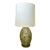 Vintage Multi-Colored Glazed XL Lamp With New Linen Shade For Sale
