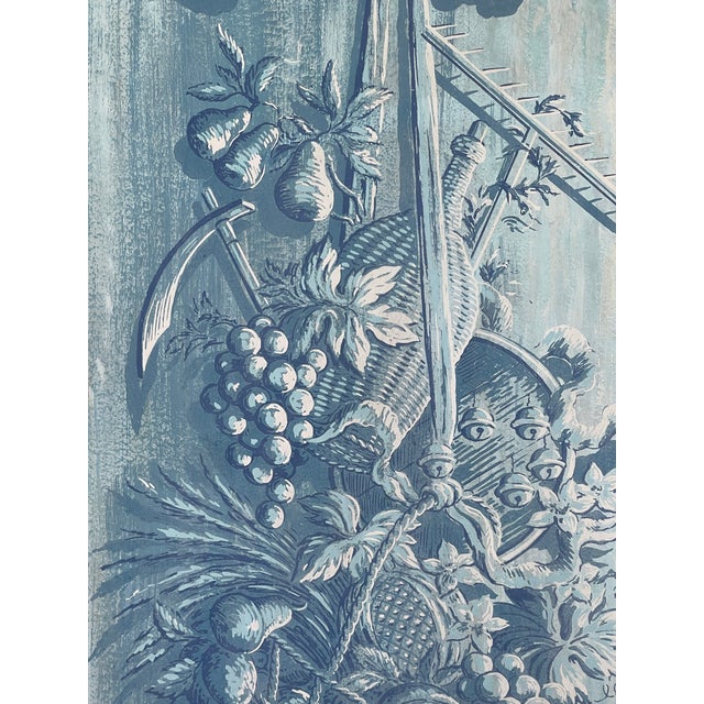 1940s Pair Rare Italian Hand Painted Pastoral Panels, Harvest Time, Duane Perrigo For Sale - Image 5 of 12