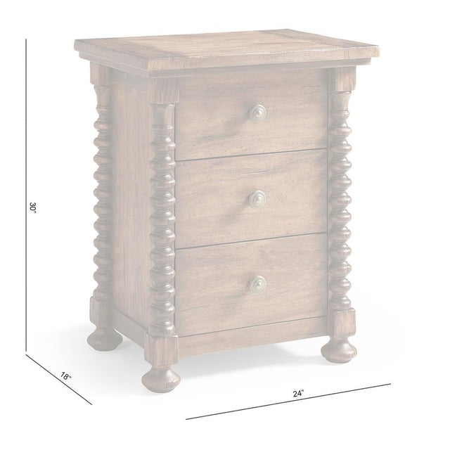 Pair Bobbin-Turned 3-Drawer Nightstand For Sale In Greensboro - Image 6 of 7