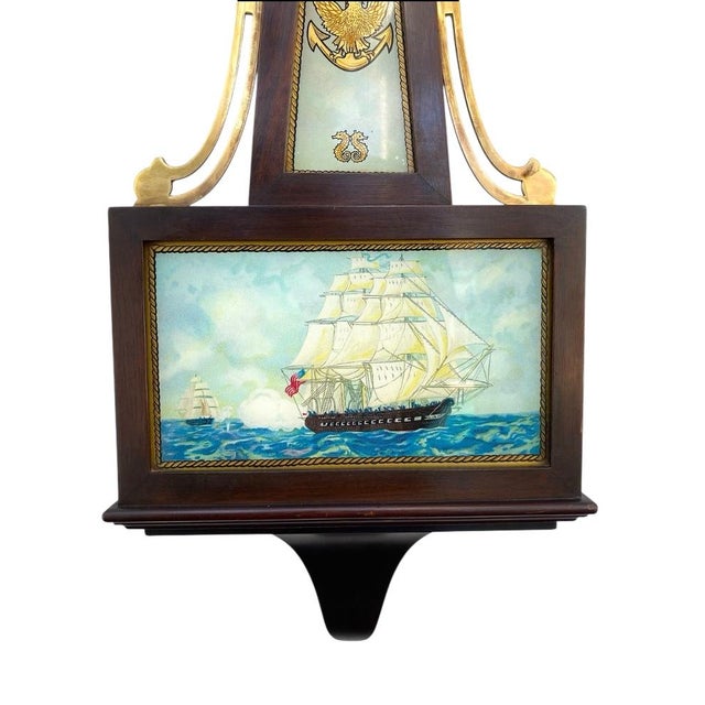 American Vintage Nautical Theme, Seth Thomas Uss Constitution Banjo Clock For Sale - Image 3 of 4