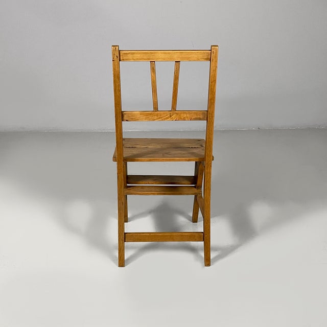 Wood Mid-Century Modern Ladder Chair in Wood, Italy, 1930s For Sale - Image 7 of 18